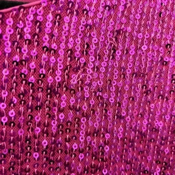 Fully sequinned  fuschia pink evening dress, plus size - Picture 14 of 16